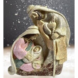HOBBY LOBBY The Promise Of Christmas Figurine Holy Family Textured Resin 8”